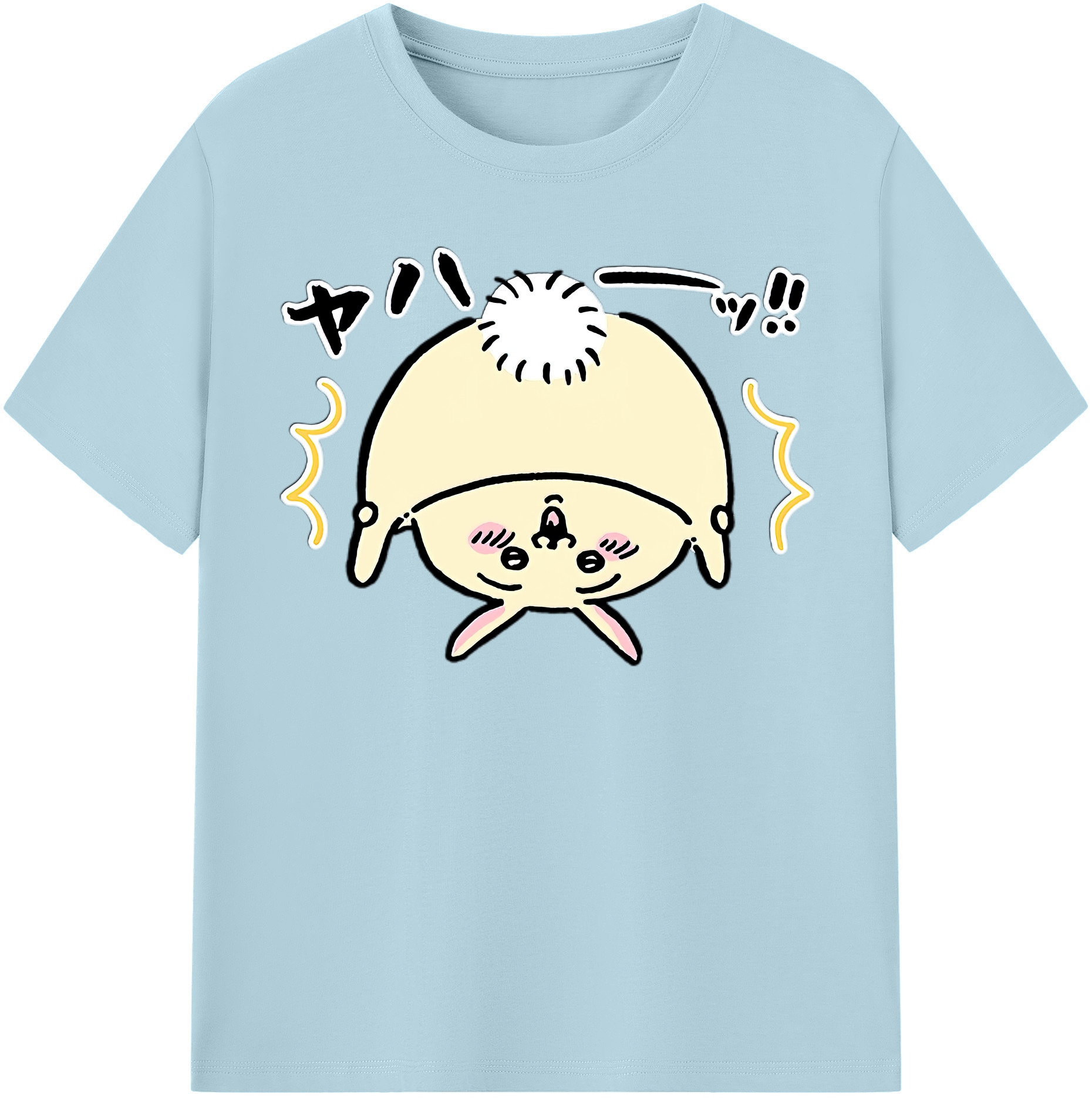 （画像用） ちいかわ うさぎ Chii-kawa usagi 綿100％半袖Tシャツ（フロントプリント）